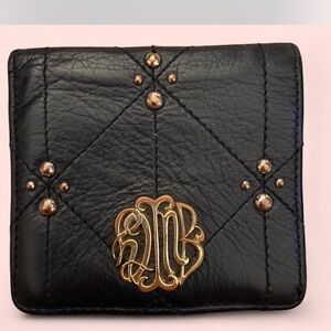 Elegant Black Leather Juicy couture Wallet with Gold Accents